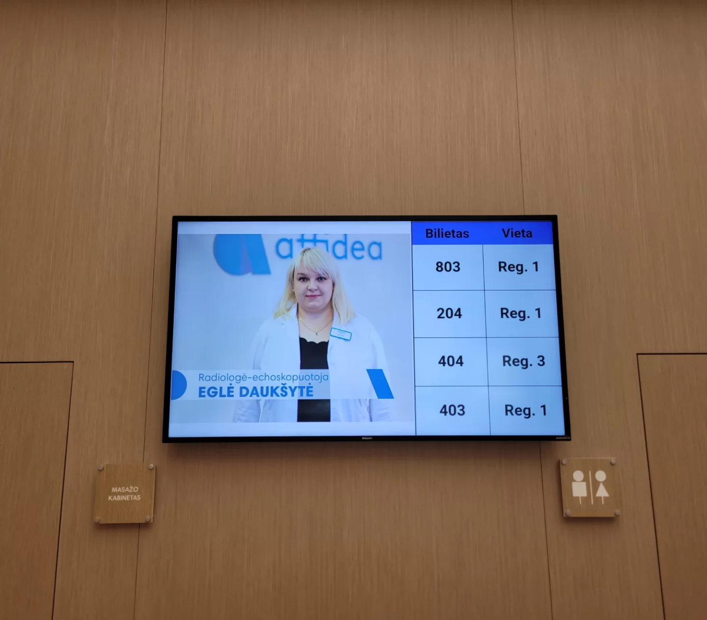 Kauno Affidea klinikos ekranai
