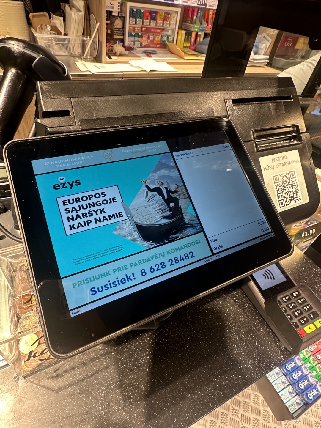 Narvesen POS kasų ekranai Šiauliuose