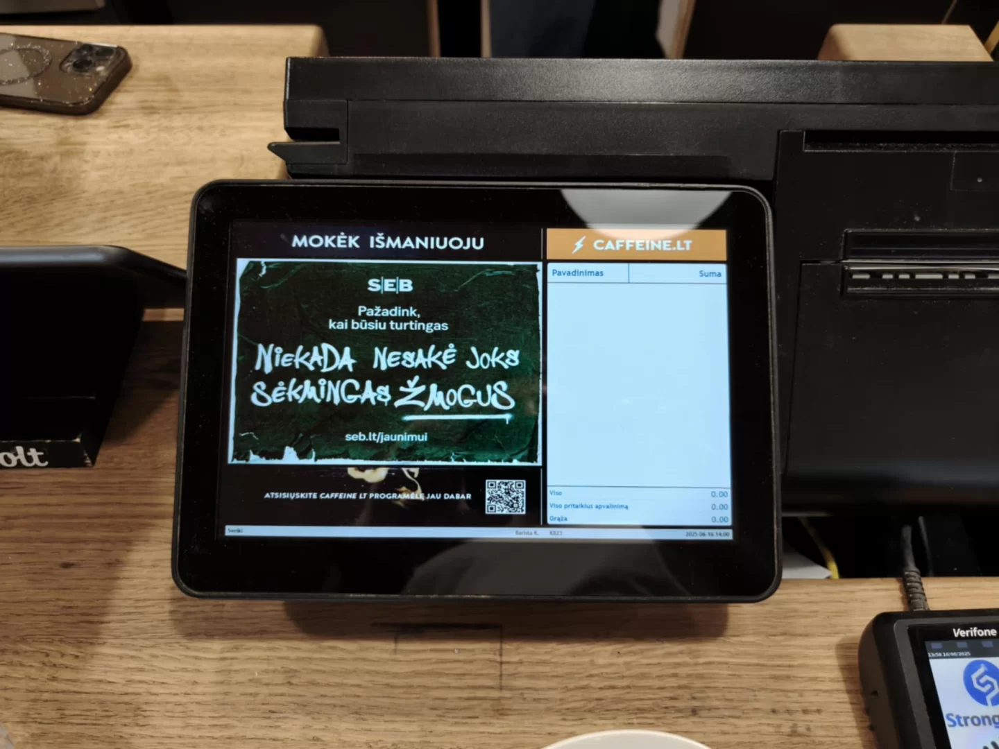 Caffeine POS kasų ekranai Klaipėdoje